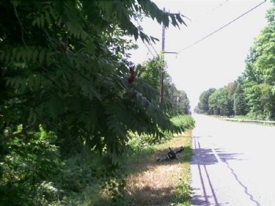 Hotel Creek Marker as seen facing west on 33A. Click for full size. Hotel Creek Marker as seen facing west on 33A image. Click for full size.
