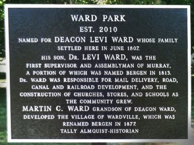 Ward Park Marker. Click for full size. Ward Park Marker image. Click for full size.