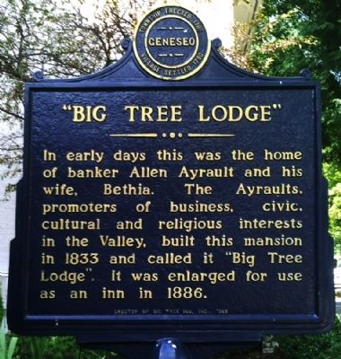 Big Tree Lodge Marker. Click for full size. Big Tree Lodge Marker image. Click for full size.