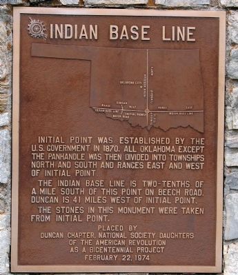 Indian Base Line Monument - Close-Up image. Click for full size.