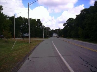 Henpeck Marker as seen facing west on Ridgeway image. Click for full size.