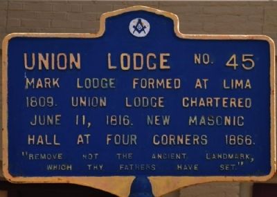 Union Lodge No. 45 Marker image. Click for full size.