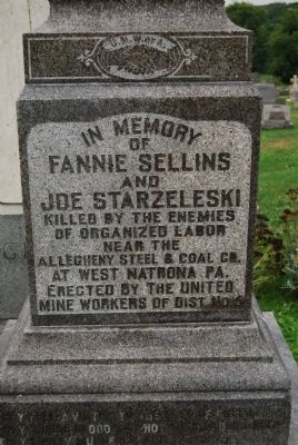 Fannie Sellins Memorial (front) image. Click for full size.