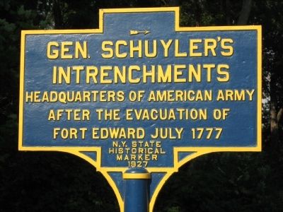Gen. Schuyler's Intrenchments Marker image. Click for full size.