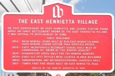 The East Henrietta Village Marker image. Click for full size.
