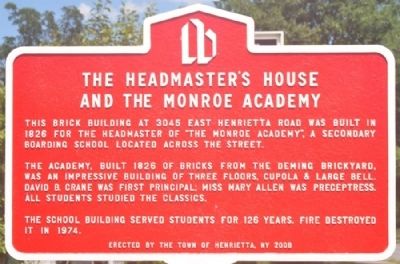The Headmaster's House and the Monroe Academy Marker image. Click for full size.
