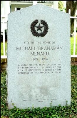 Site of the Home of Michel Branamour Menard Marker image. Click for full size.