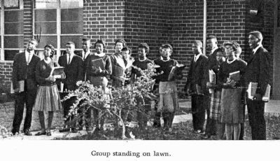 Seniors standing on the lawn - Class of 1962. Click for full size. Seniors standing on the lawn - Class of 1962 image. Click for full size.