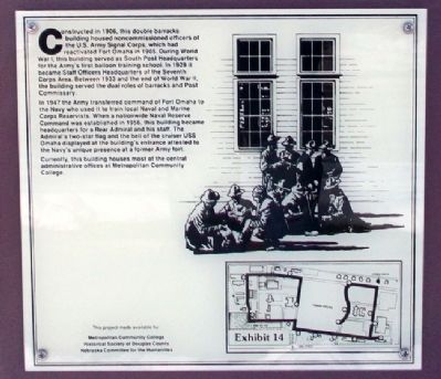 Fort Omaha Headquarters Building Marker. Click for full size. Fort Omaha Headquarters Building Marker image. Click for full size.