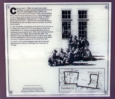 Fort Omaha Headquarters Building Marker image. Click for full size.