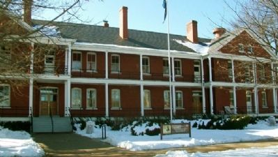 Fort Omaha Headquarters Building and Marker. Click for full size. Fort Omaha Headquarters Building and Marker image. Click for full size.