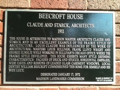 Beecroft House Marker image. Click for full size.