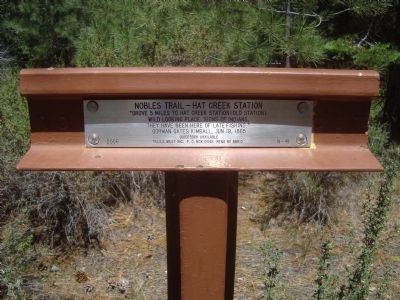 Nobles Trail – Hat Creek Station Marker image. Click for full size.