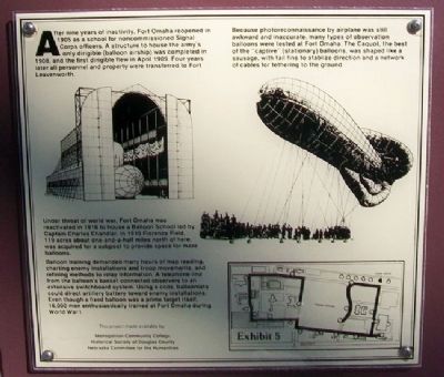 Observation Balloon Training at Fort Omaha Marker image. Click for full size.