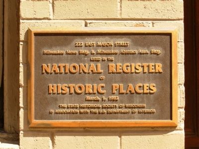 Milwaukee News Bldg. & Milwaukee Abstract Assn. Bldg. Marker. Click for full size. Milwaukee News Bldg. & Milwaukee Abstract Assn. Bldg. Marker image. Click for full size.