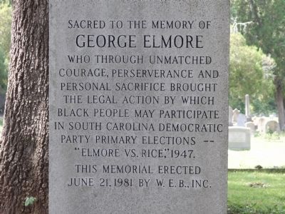 Inscription of George Elmore Marker image. Click for full size.