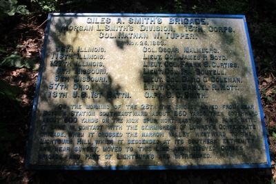 Giles A. Smith's Brigade Marker. Click for full size. Giles A. Smith's Brigade Marker image. Click for full size.