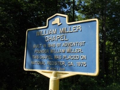 William Miller Chapel Marker. Click for full size. William Miller Chapel Marker image. Click for full size.