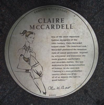 Claire McCardell Marker image. Click for full size.