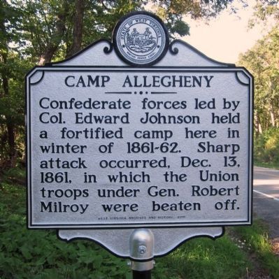 Camp Allegheny (replacement marker) image. Click for full size.