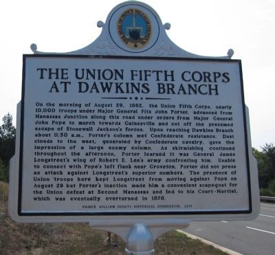 The Union Fifth Corps at Dawkins Branch Marker image. Click for full size.