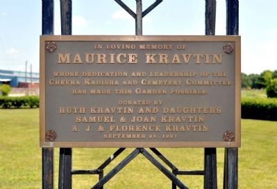 Plaque on Wrought Iron Gate to Kravtin Garden image. Click for full size.