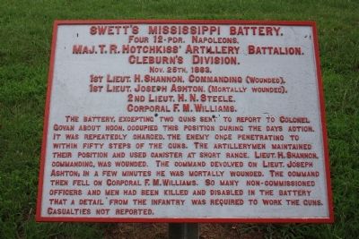 Swett's Mississippi Battery Marker image. Click for full size.