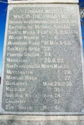 Spanish- American War Memorial Battles image. Click for full size.
