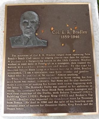 Col. E. R. Bradley Marker. Click for full size. Col. E. R. Bradley Marker image. Click for full size.