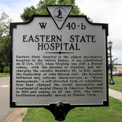 Eastern State Hospital Marker image. Click for full size.