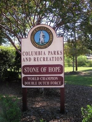 Sign near entrance to marker area image. Click for full size.
