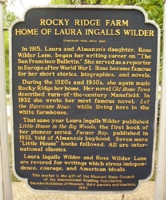 Rocky Ridge Farm Marker, Back image. Click for full size.