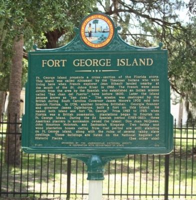 Fort George Island Marker image. Click for full size.