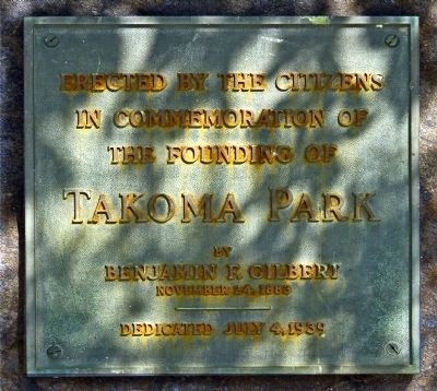Founding of Takoma Park Marker image. Click for full size.