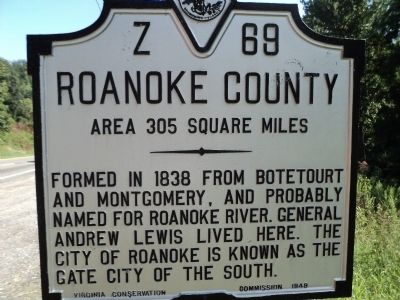 Roanoke County Marker image. Click for full size.