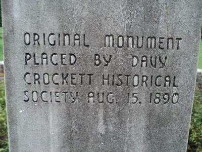 Back of Crockett Monument image. Click for full size.