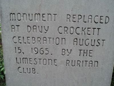 Side of Crockett Monument image. Click for full size.