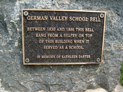 German Valley School Bell Marker image. Click for full size.