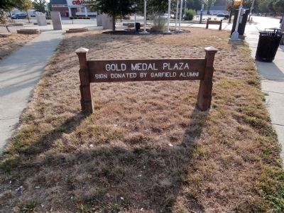 Sign - - " Gold Medal Plaza " image. Click for full size.