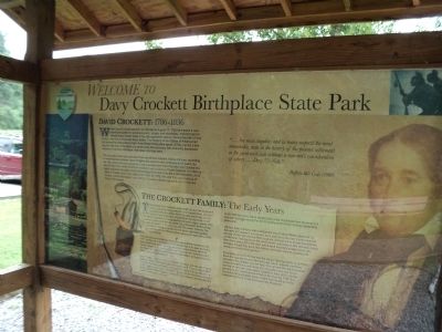 Welcome to Davy Crockett Birthplace State Park Marker. Click for full size. Welcome to Davy Crockett Birthplace State Park Marker image. Click for full size.
