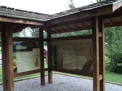 Welcome to Davy Crockett Birthplace State Park Marker. Click for full size. Welcome to Davy Crockett Birthplace State Park Marker image. Click for full size.