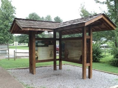 Markers in Davy Crockett Birthplace State Park. Click for full size. Markers in Davy Crockett Birthplace State Park image. Click for full size.