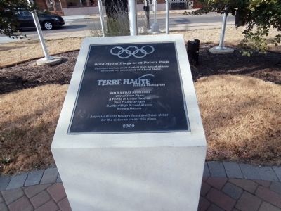 Gold Medal Plaza Marker. Click for full size. Gold Medal Plaza Marker image. Click for full size.