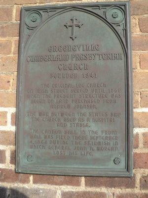 Greenville Cumberland Presbyterian Church Marker. Click for full size. Greenville Cumberland Presbyterian Church Marker image. Click for full size.