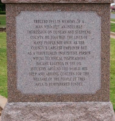 Erle P. Halliburton Monument image. Click for full size.