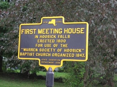 First Meeting House in Hoosic Falls Marker image. Click for full size.