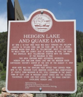 Hebgen Lake and Quake Lake image. Click for full size.
