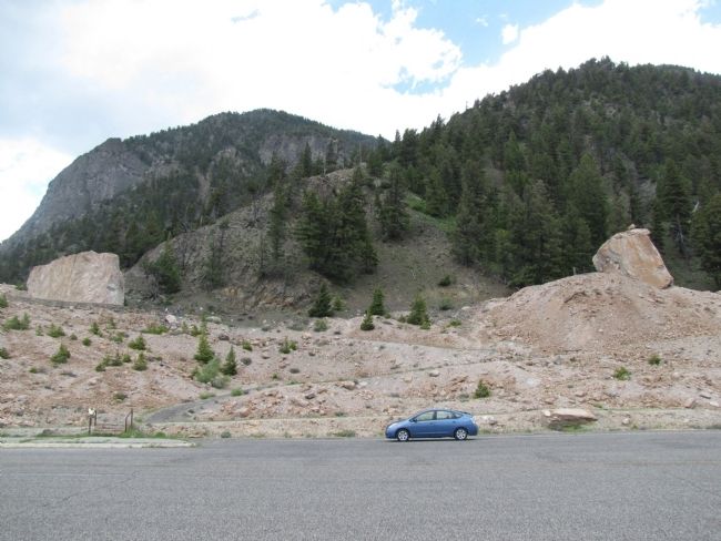 Madison River Canyon Landslide Dam image. Click for full size.