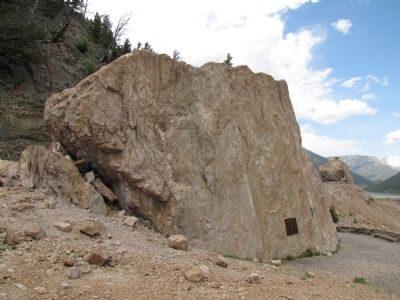 Madison Canyon Earthquake Memorial Boulder image. Click for full size.