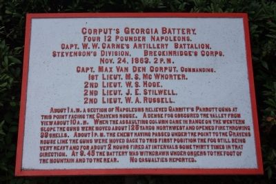 Corput's Georgia Battery Marker image. Click for full size.